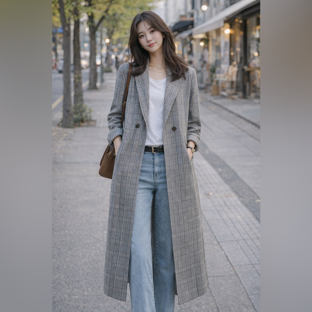 Maxi Plaid Blazer